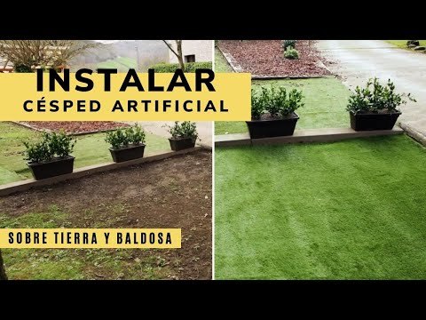 Cómo instalar césped artificial sobre tierra o baldosa