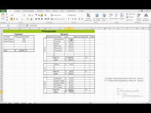 Como elaborar un presupuesto. Parte 2/3