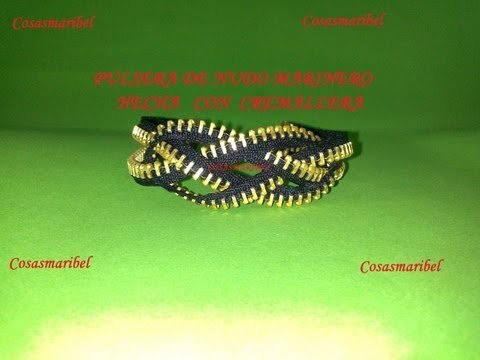 Como hacer una pulsera con una cremallera