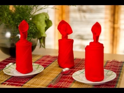 Decoración de servilletas: Forma de vela