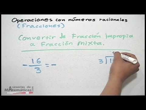 Convertir fracción mixta a fracción impropia