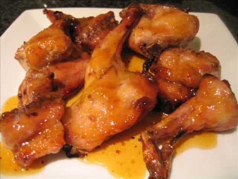 Conejo al horno con miel y mostaza