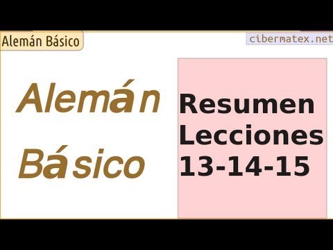 Alemán básico. Resumen Lecciones 13-15