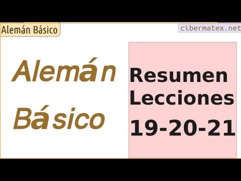 Alemán básico. Resumen lecciones 19-21