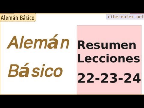Alemán básico. Resumen lecciones 22-24