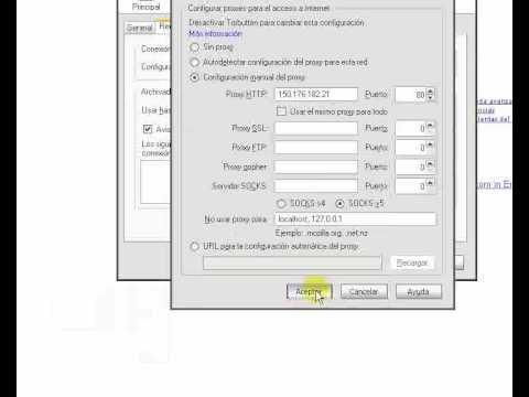 Configurar conexión proxy Firefox e Internet Explorer